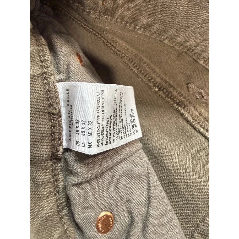 American Eagle Slim Straight Pants Mens 40x32 Dark Brown New Easyflex‎ 6939